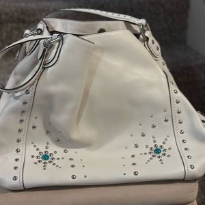 COACH White Studded Handbag